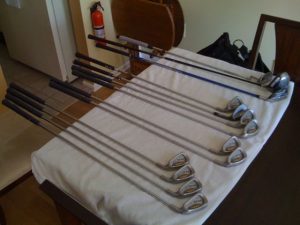 Cleaned golf clubs
